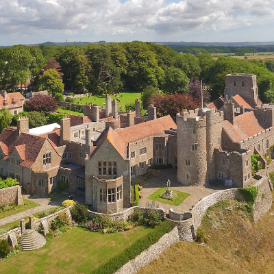 Lympne Castle from above